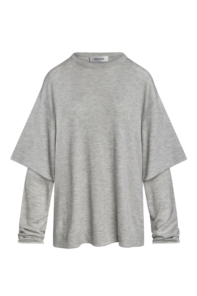 Ribbed Double Layer T-Shirt