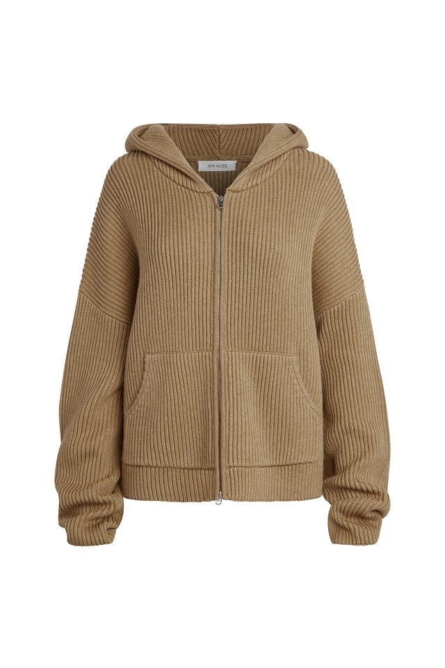 Knit Zip Up Hoodie