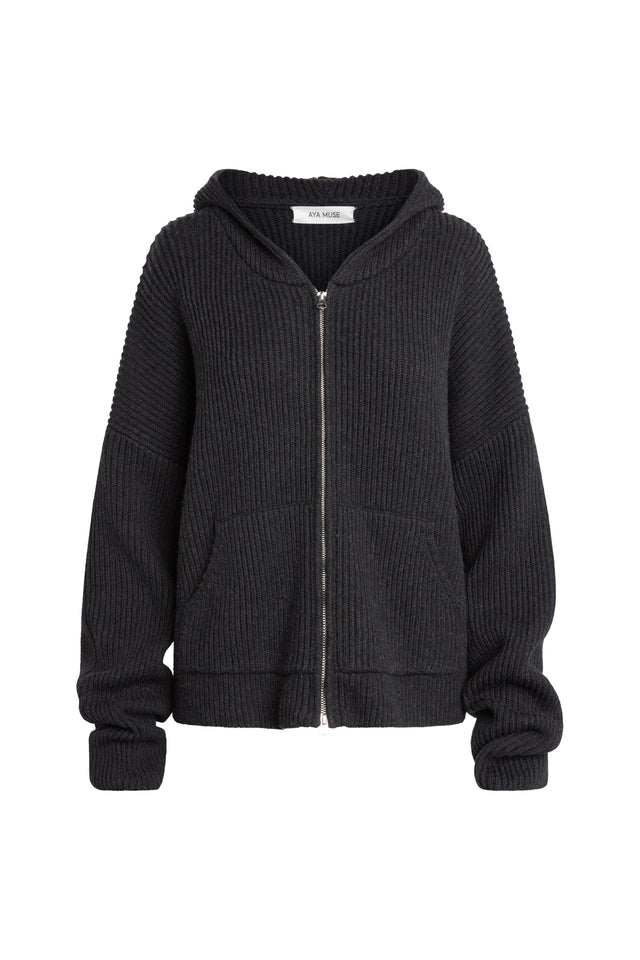 Knit Zip Up Hoodie