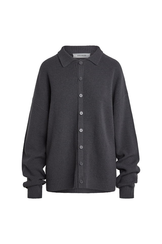 Relaxed Knit Button Up